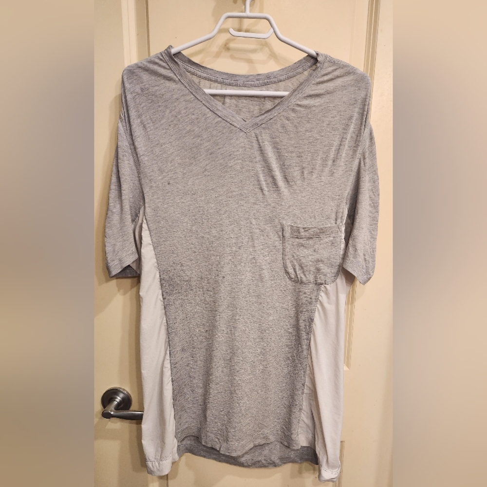 Lululemon Athletica Gray V-Neck T-Shirt with Pocket